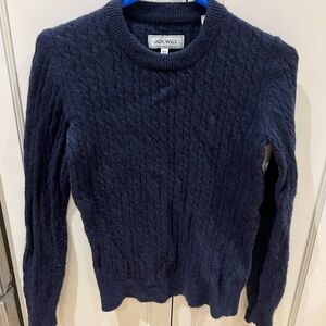 Jack Wills Navy Cable Knit Sweater cotton - size small